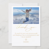 金ゴールド感謝していの手書き入力2枚の写真 ノートカード (裏面)