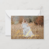 金ゴールド感謝していの手書き写真 ノートカード (正面)