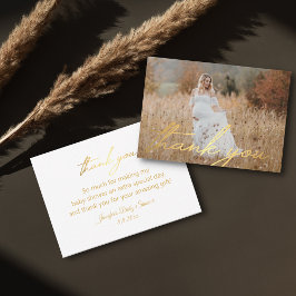 金ゴールド感謝していの手書き写真 ノートカード