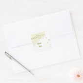 金ゴールド感謝していの結婚花 スクエアシール (封筒)
