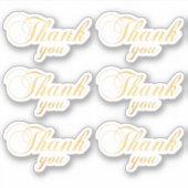 金ゴールド感謝していクラシック。エレガント結婚タイポグラフィ シール (正面)