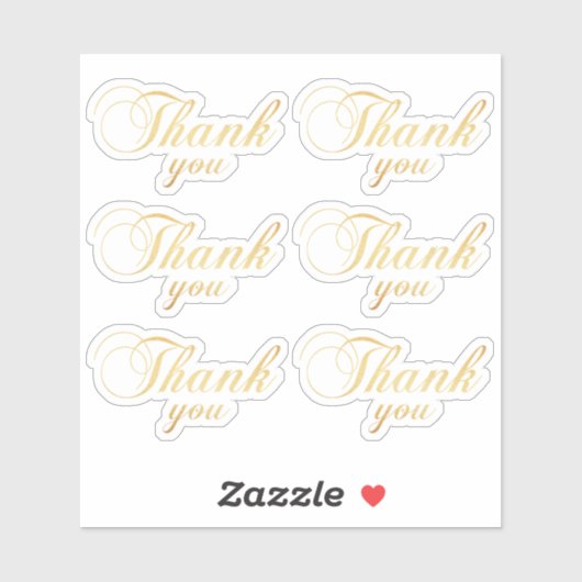 金ゴールド感謝していクラシック。エレガント結婚タイポグラフィ シール (シート)