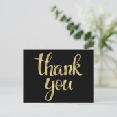 金ゴールド感謝していホイルフォント ポストカード (スタンド正面)