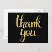 金ゴールド感謝していホイルフォント ポストカード (正面/裏面)