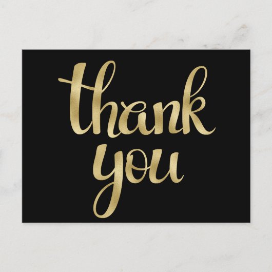 金ゴールド感謝していホイルフォント ポストカード (正面)