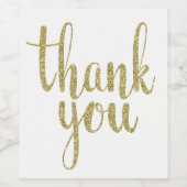 金ゴールド感謝していワインラベル、グリッター ワインラベル (シングルラベル)