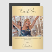 金ゴールド感謝してい写真Youマグネットカード (正面/裏面)