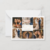 金ゴールド感謝していYou 6枚の写真結婚コラージュのノートカード ノートカード (正面)