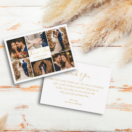 金ゴールド感謝していYou 6枚の写真結婚コラージュのノートカード ノートカード