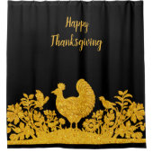 金ゴールド感謝祭トルコフローラシャワーカーテン シャワーカーテン (正面)