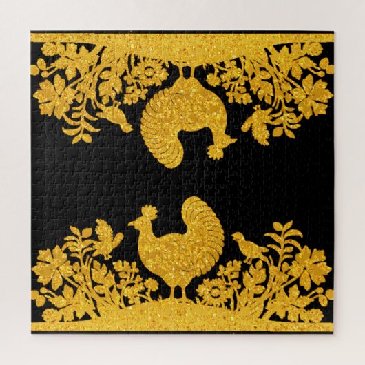 金ゴールド感謝祭トルコフローラジグソーパズル ジグソーパズル (縦)