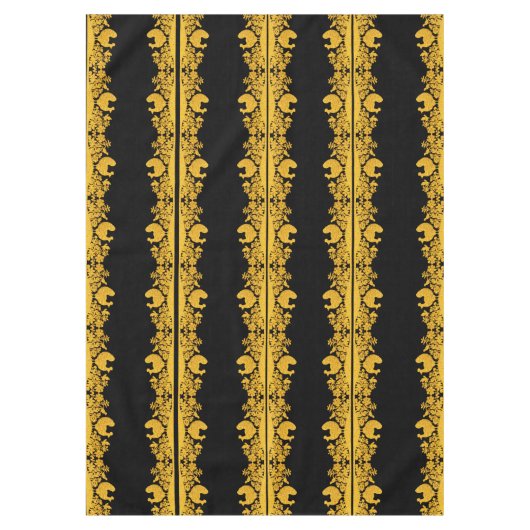 金ゴールド感謝祭トルコフローラテーブルクロス テーブルクロス (正面)