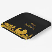 金ゴールド感謝祭トルコフローラ紙プレート ペーパープレート (傾斜あり)