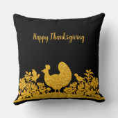 金ゴールド感謝祭トルコフローラ装飾用クッション クッション (裏面)