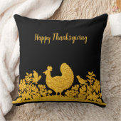 金ゴールド感謝祭トルコフローラ装飾用クッション クッション (ブランケット)