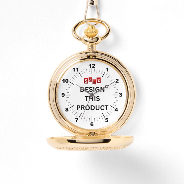 金ゴールド懐中時計 – パーソナライズされた 腕時計 (正面)