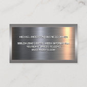 金ゴールド成長の企業ロゴ |金属の背景 名刺 (裏面)