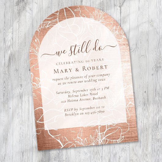 金ゴールド我々はまだ50thの更新を誓結婚う 招待状