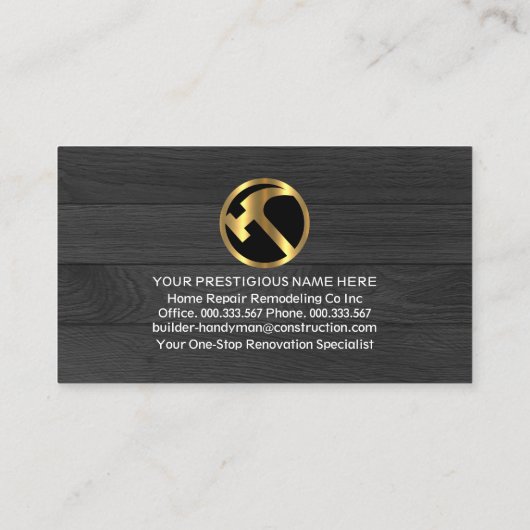 金ゴールド手作りツールのタブ 名刺 (裏面)