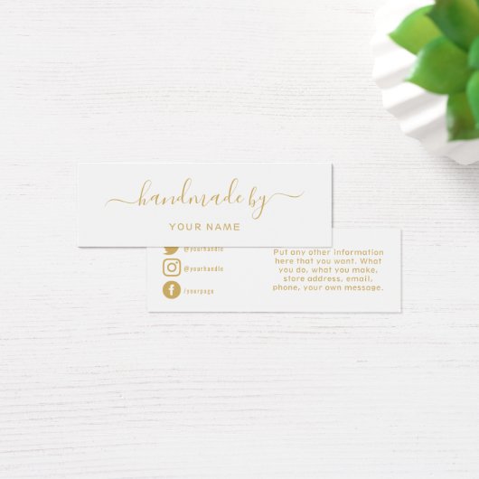 金ゴールド手作り、ソーシャルメディア挿入カード (デスク)