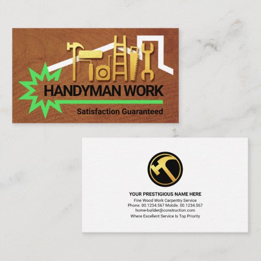 金ゴールド手利具屋上星縁ど 名刺 (正面/裏面)