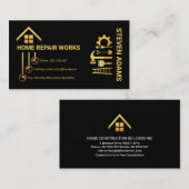 金ゴールド手利師ツールボタン屋上 名刺 (正面/裏面)