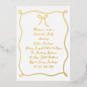 金ゴールド手引き船首写真卒業パーティー 箔招待状 (正面)