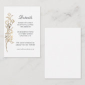 金ゴールド手描きデリケート結婚な花 エンクロージャーカード (正面/裏面)