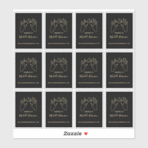 金ゴールド手描きムーンスクリプト名手作り シール