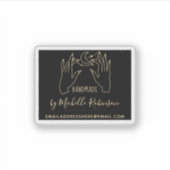 金ゴールド手描き月手書き名手作り シール (正面)