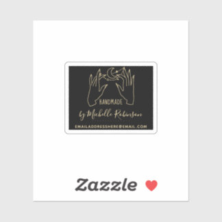 金ゴールド手描き月手書き名手作り シール