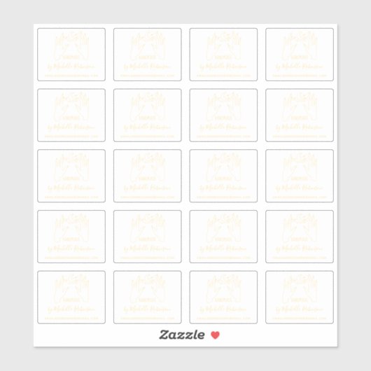 金ゴールド手描き月手書き名手作り シール (シート)