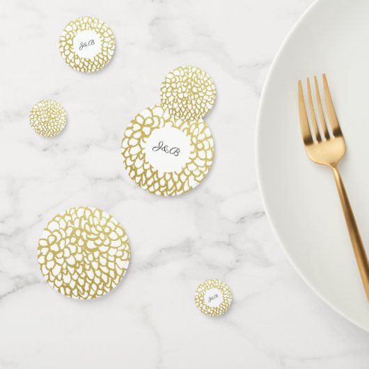 金ゴールド手描き花びらパタ結婚ーン コンフェッティ (グループ)