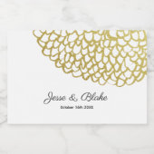 金ゴールド手描き花びらパタ結婚ーン スパークリングワインラベル (シングルラベル)