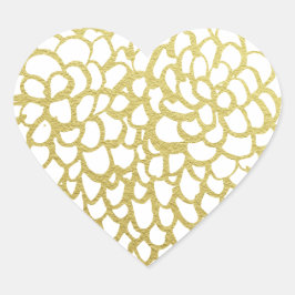 金ゴールド手描き花びらパタ結婚ーン ハートシール