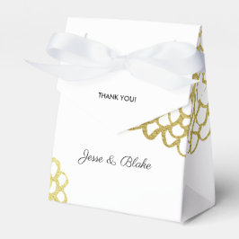 金ゴールド手描き花びらパタ結婚ーン フェイバーボックス