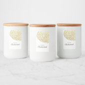 金ゴールド手描き花びらパタ結婚ーン フードラベル (ボトル)