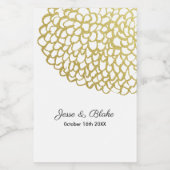 金ゴールド手描き花びらパタ結婚ーン フードラベル (シングルラベル)