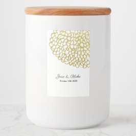 金ゴールド手描き花びらパタ結婚ーン フードラベル