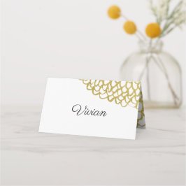 金ゴールド手描き花びらパタ結婚ーン プレイスカード