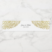 金ゴールド手描き花びらパタ結婚ーン ペットボトルラベル (シングルラベル)