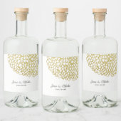 金ゴールド手描き花びらパタ結婚ーン リキュールボトルラベル (ボトル)