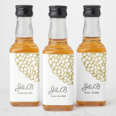 金ゴールド手描き花びらパタ結婚ーン リキュールボトルラベル (ボトル)