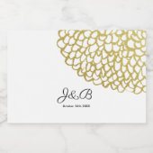 金ゴールド手描き花びらパタ結婚ーン リキュールボトルラベル (シングルラベル)