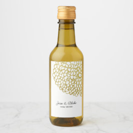 金ゴールド手描き花びらパタ結婚ーン ワインラベル