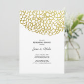 金ゴールド手描き花びら模様リハーサル結婚ズ 招待状 (スタンド正面)