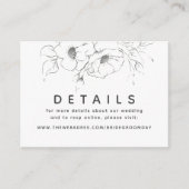 金ゴールド手描き花結婚の詳細 エンクロージャーカード (正面)