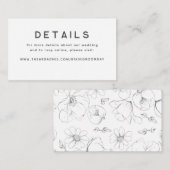 金ゴールド手描き野結婚花詳細 エンクロージャーカード (正面/裏面)