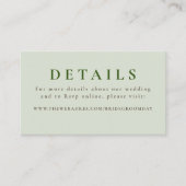 金ゴールド手描き野結婚花詳細 エンクロージャーカード (正面)