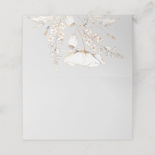 金ゴールド手描き野結婚花 プレイスカード (外部開封)